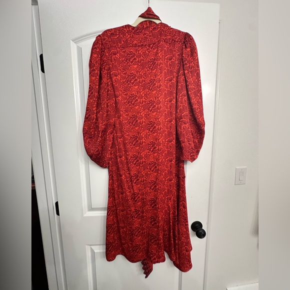 ✨ NWOT CHLOE Orange – red 1 bicolour flower jacquard - Picture 3 of 6